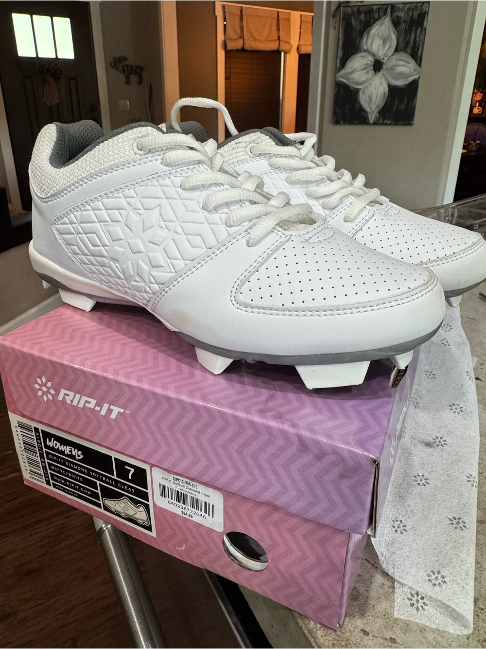 Rip-It Women's White Athletic Softball Cleats